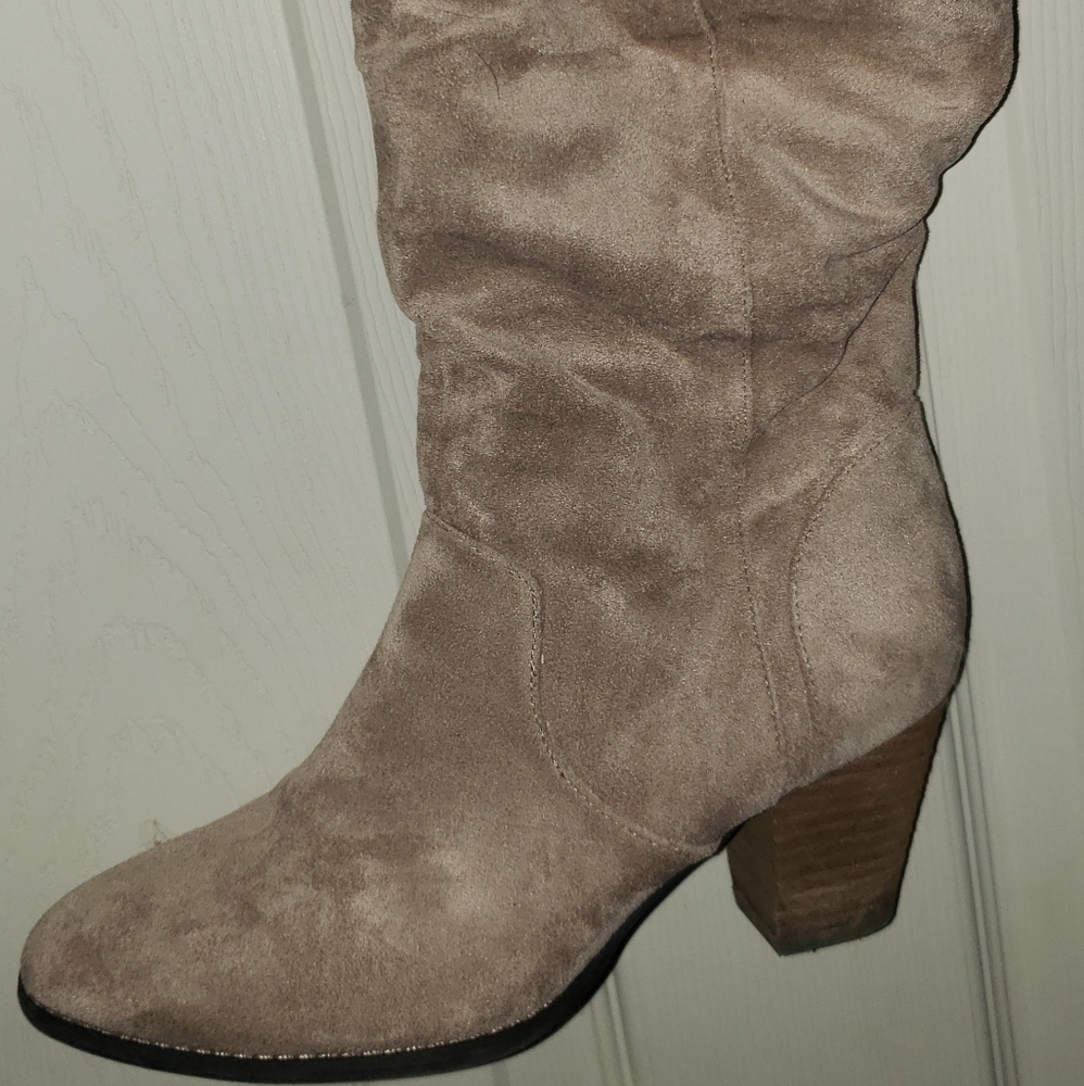 Brown suede boots